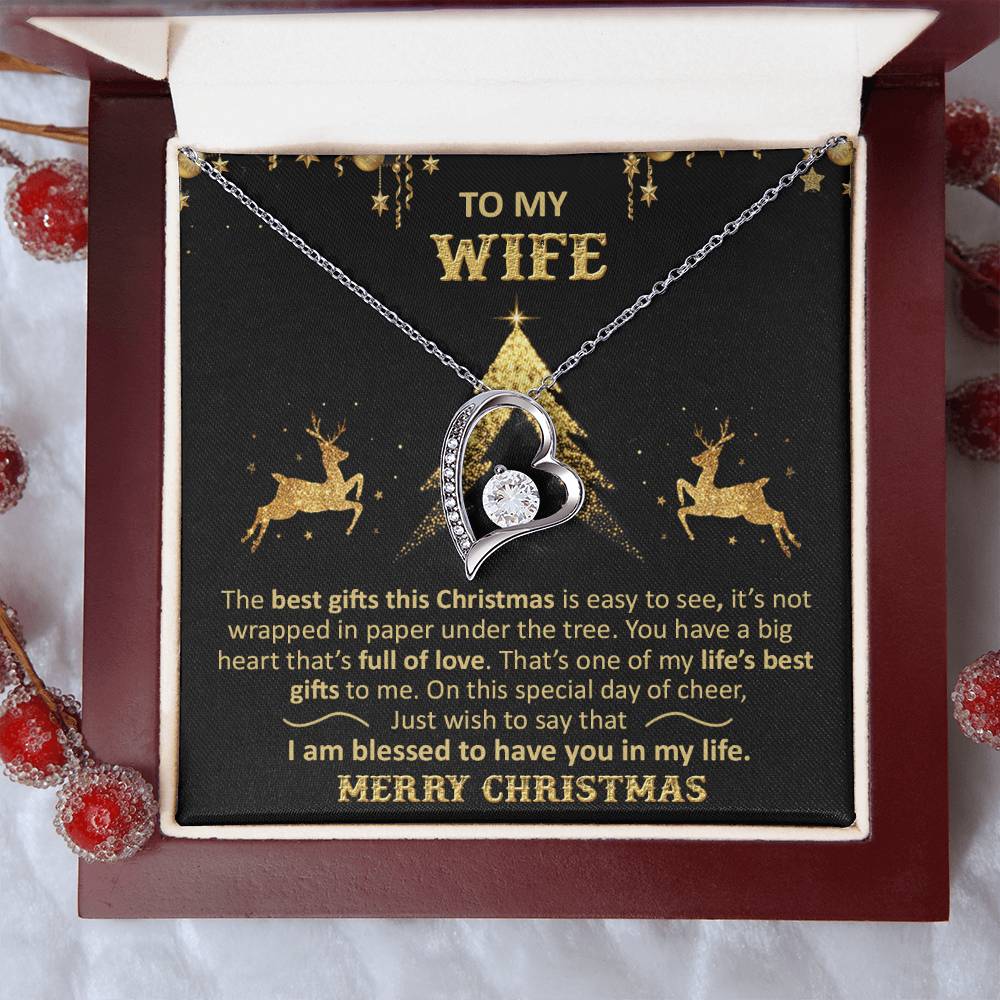To My Wife Christmas Forever Love Necklace