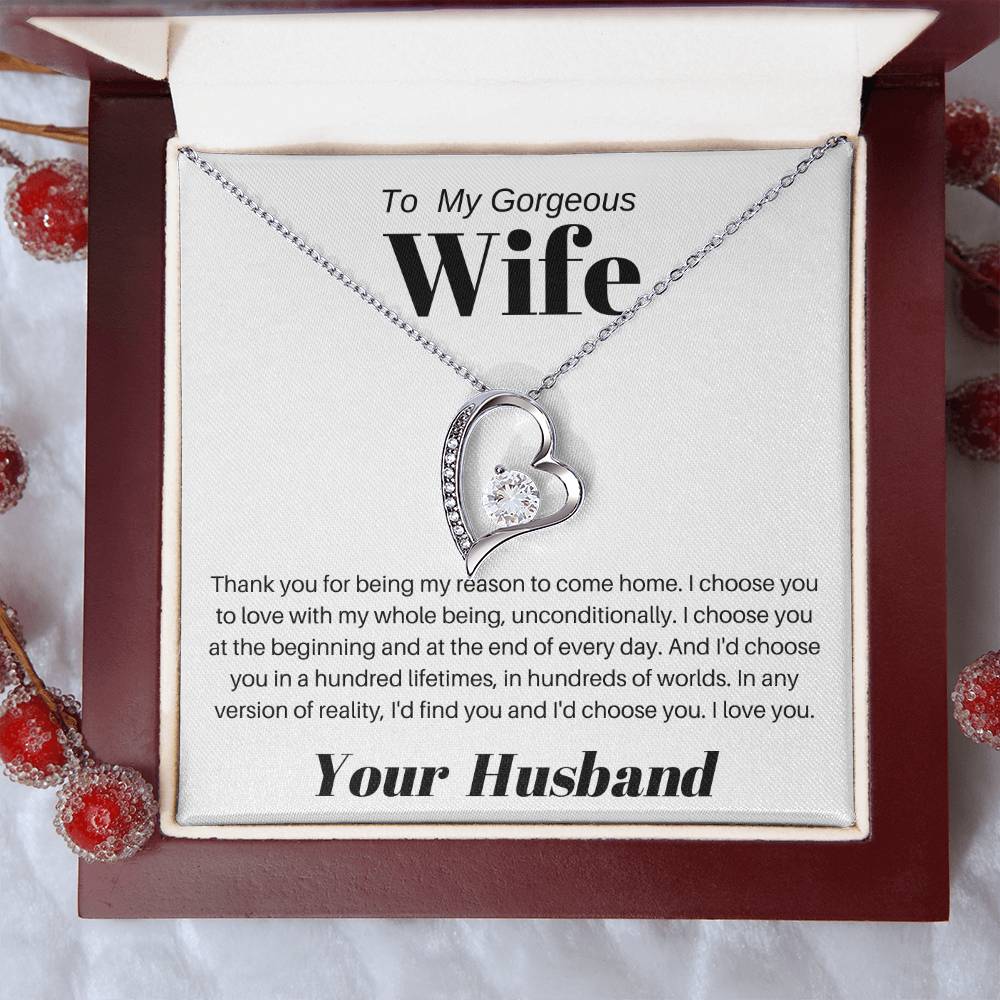 To My Wife - Valentine's Gift Forever Love Necklace
