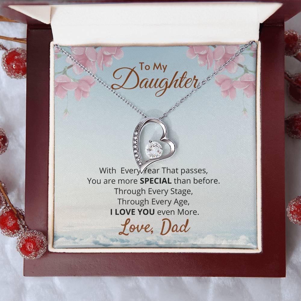 Special Heart Pendant For Daughter Forever Love Necklace