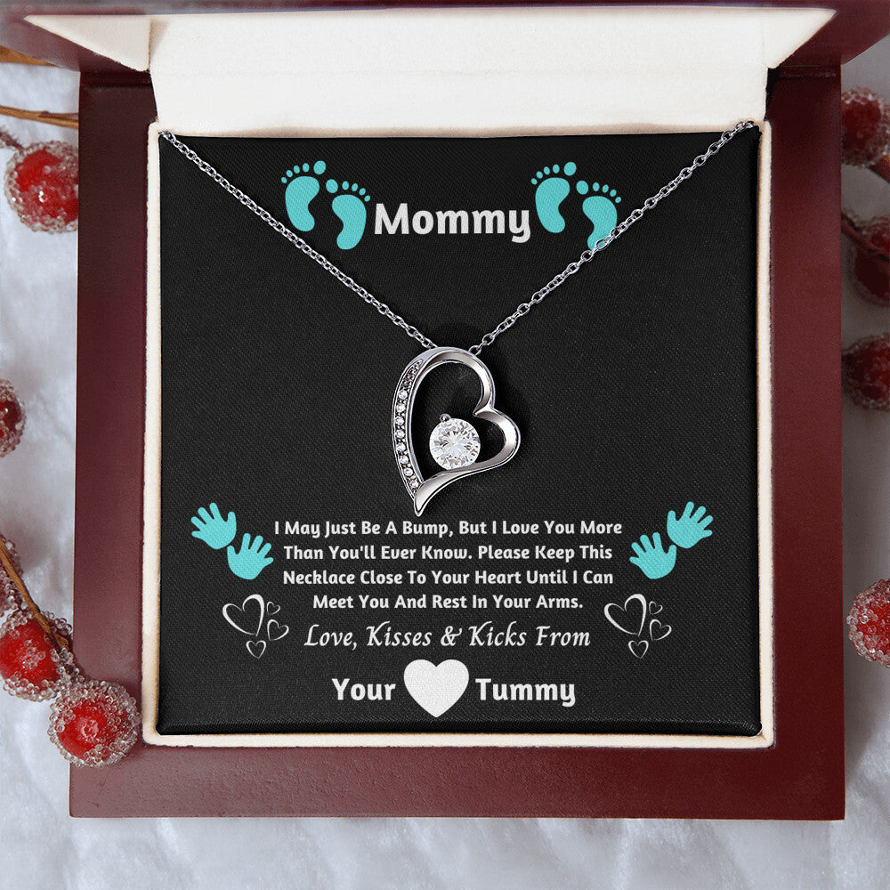 Mommy I Can't Wait To Meet You - Baby Boy Version Forever Love Necklace