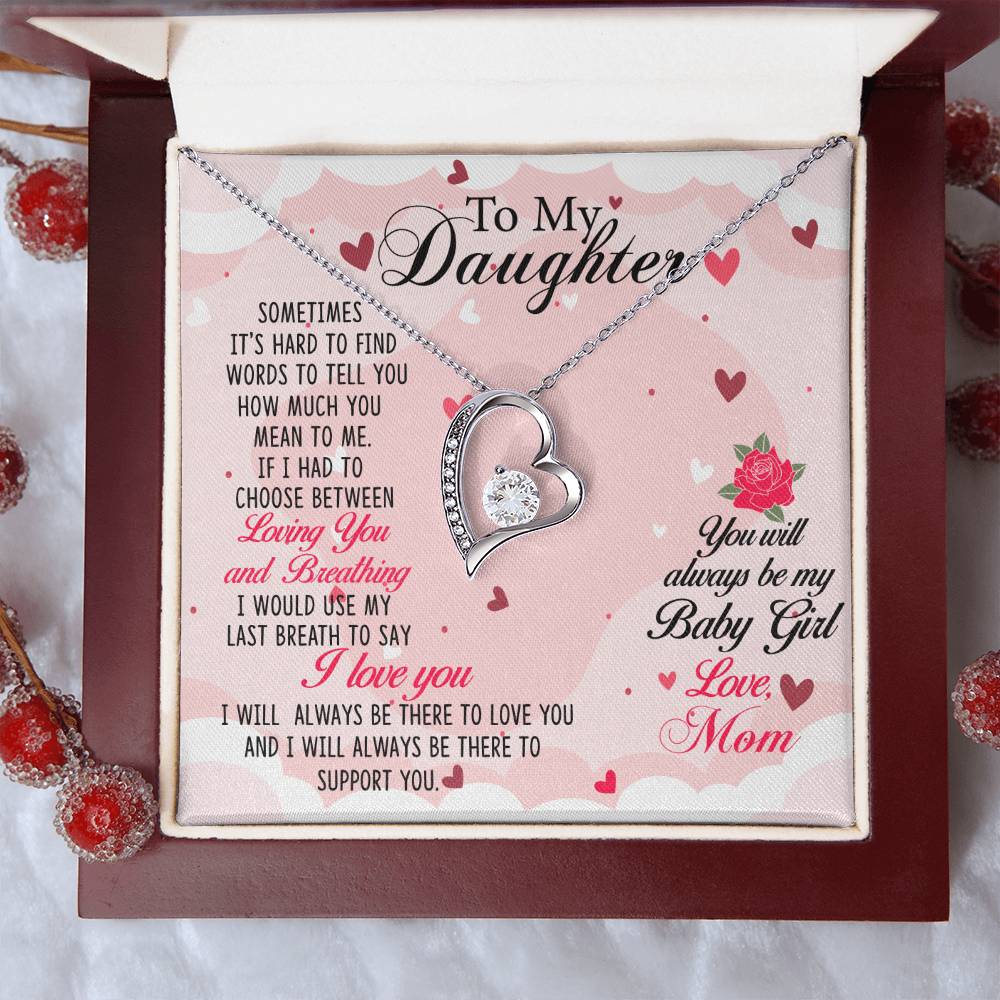 To My Daughter Necklace From Mom Gift For Daughter From Mom Birthday Gift Daughter Graduation Gift Daughter Forever Love Necklace