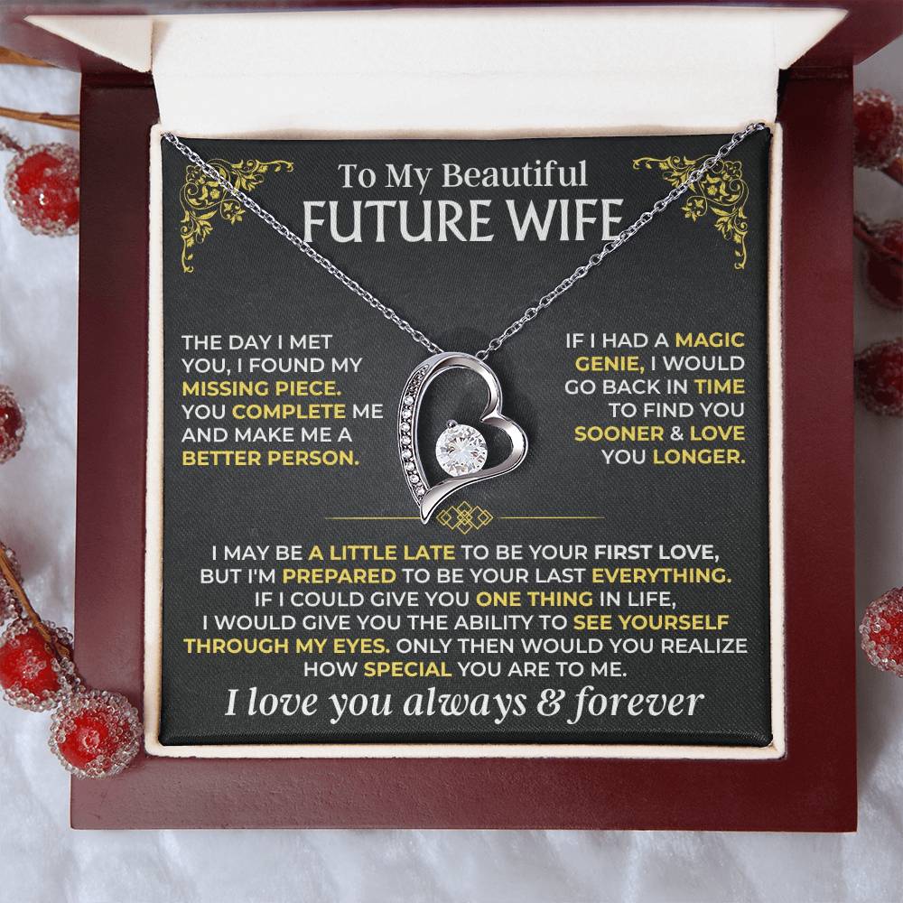To My Beautiful Future Wife - Forever Love Gift Set - Ss516 Forever Love Necklace