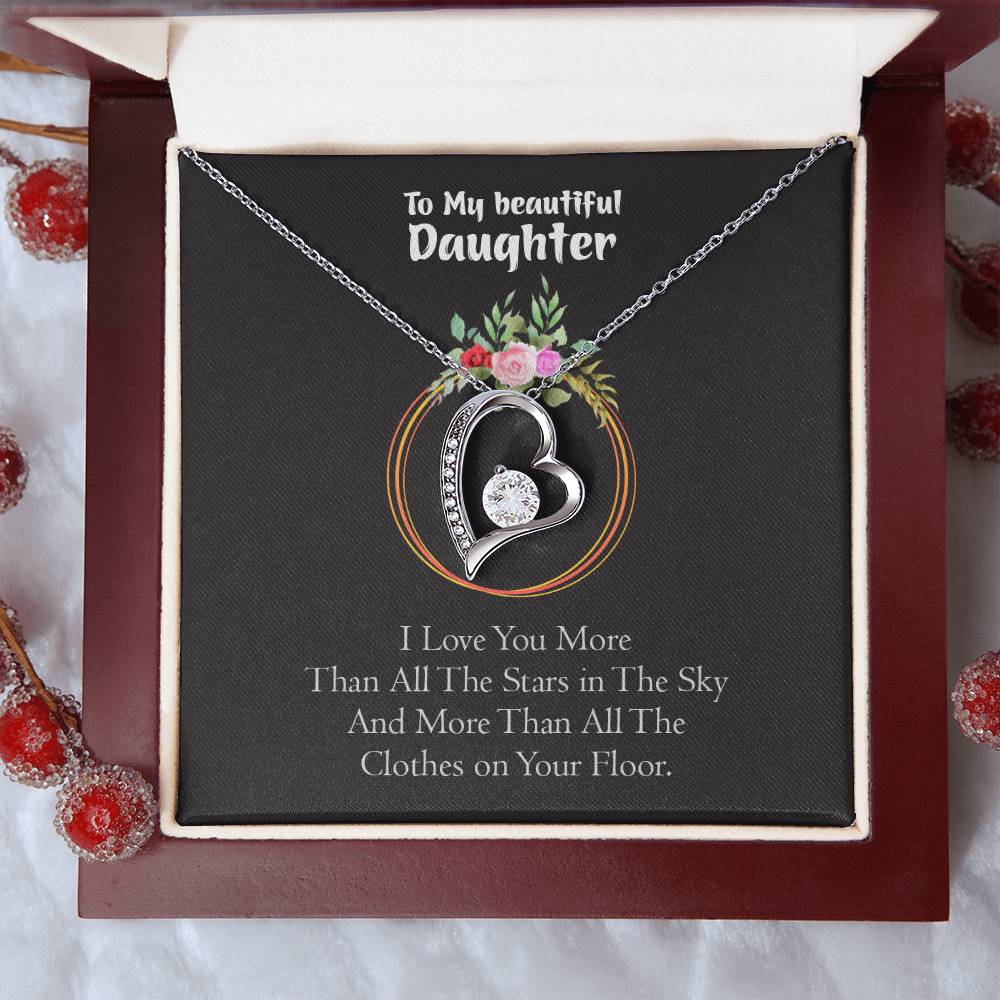 To My Daughter I Love You More Mom Daughter Necklace From Mom Valentine's Mother's Day Daughter Birthday Gift Daughter Graduation Gift For Daughter Forever Love Necklace