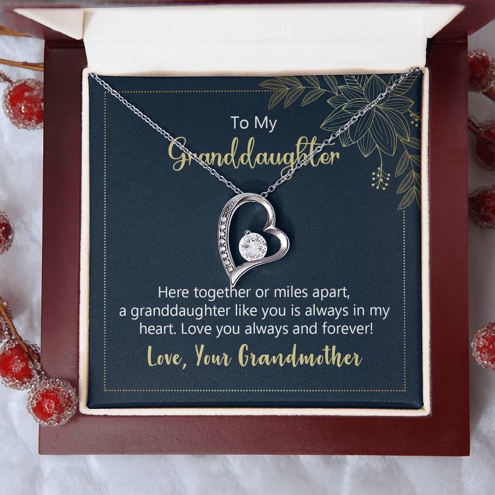 To My Granddaughter Love You Always Forever Love Necklace