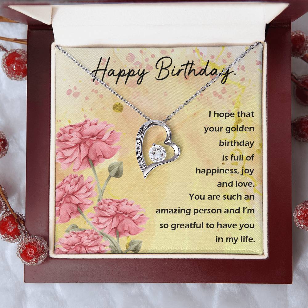 Happy Birthday Birthday Gift Necklace Happy Birthday Birthday Gift Gift For Her Best Friend Gift Birthday Gift For Wife Forever Love Necklace