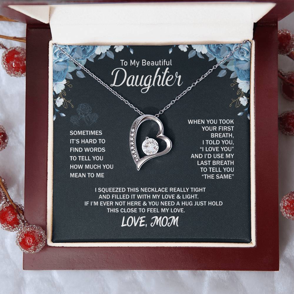 To My Daughter Beautiful Chapters Forever Love Necklace Daughter Necklace Gift For Daughter Xmas Christmas Daughter Gift From Mom Forever Love Necklace