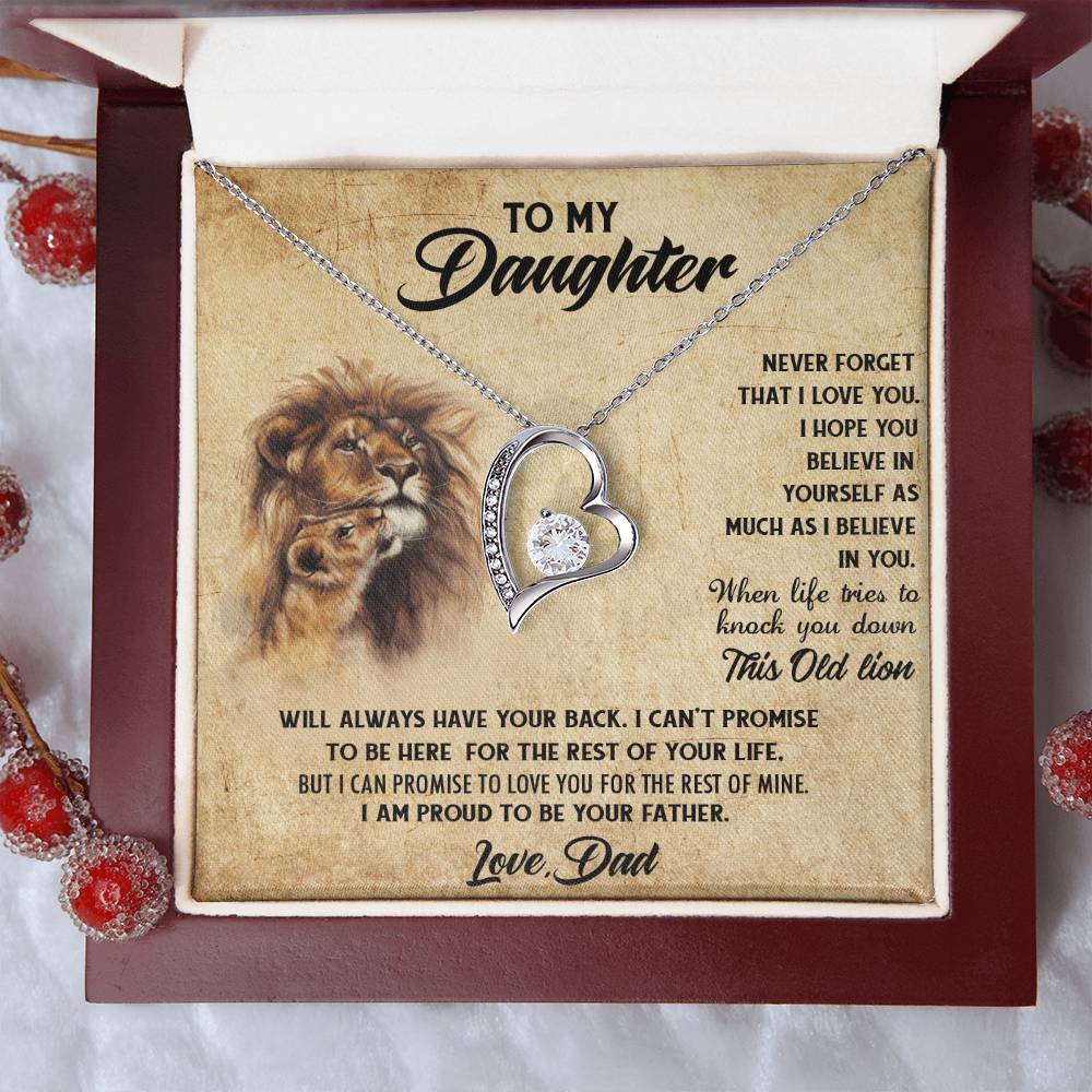 To My Daughter Necklace  Father Daughter Necklace  Father To Daughter Christmas Gift From Dad  Bonus Daughter Necklace Gifts From Dad Forever Love Necklace