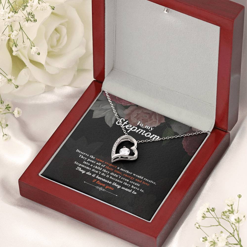 Step Mother's Gift I Love You Forever Love Necklace