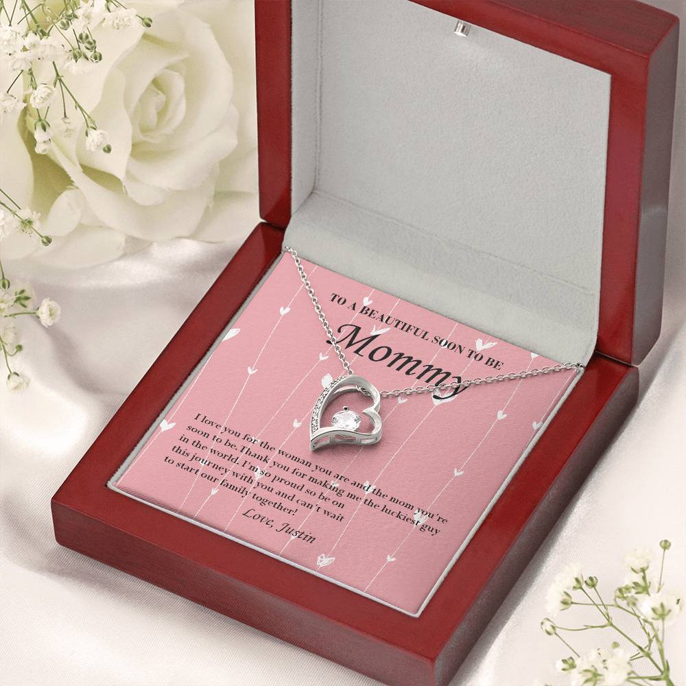Mom To Be Valentine's Necklace From Justin First Time Mommy Soon To Be Mother Jewelry Pregnant Valentine's Present Forever Love Necklace