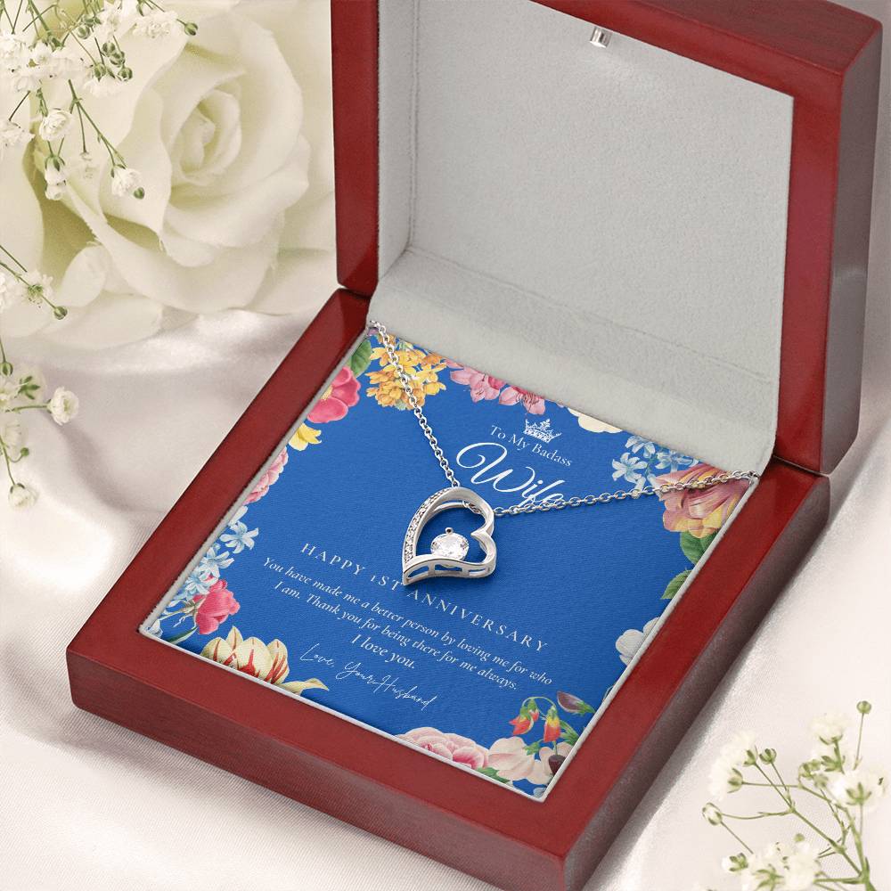 1 Year Anniversary Gift For Wife  1 Year Anniversary Gifts  1 Year Wedding Anniversary Gift Ideas  1St Wedding Anniversary Gift For Her Forever Love Necklace