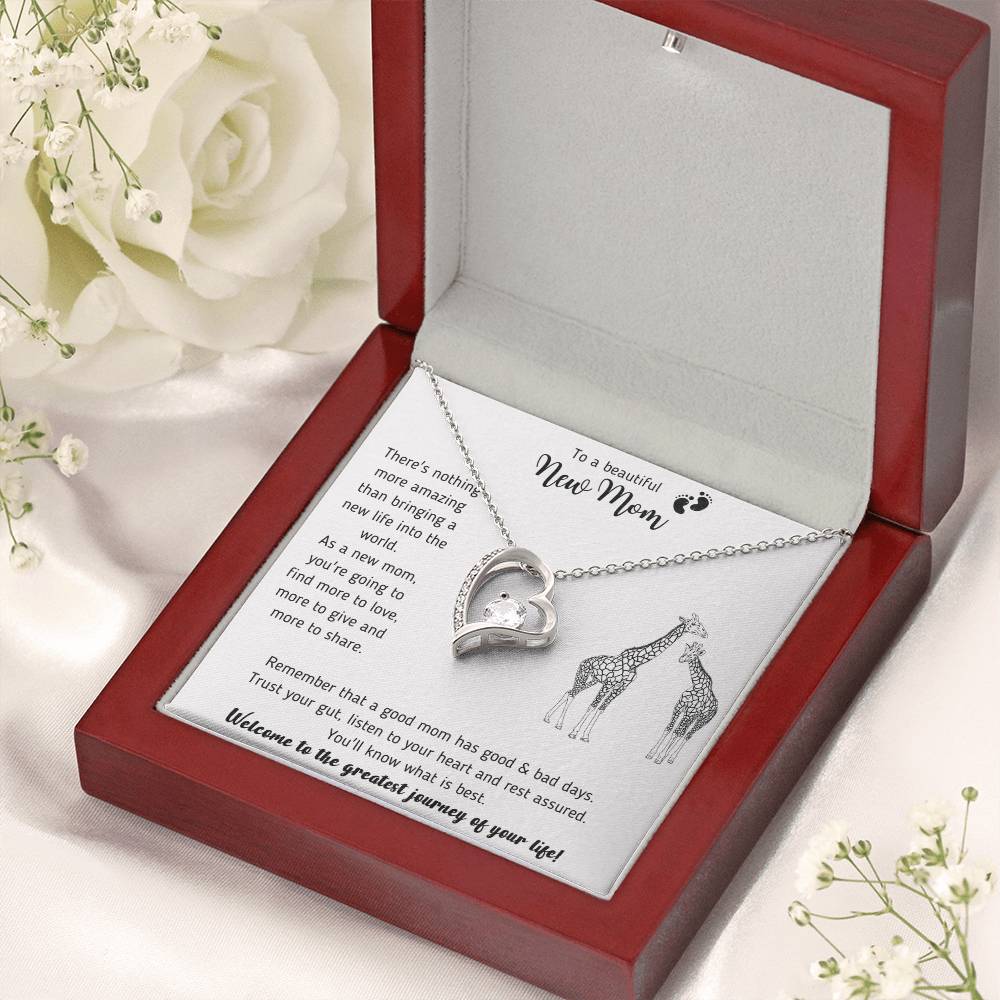 The Most Meaningful Gift For A New Mom Giraffe Necklace New Mom Mother's Day Gift First Time Mom Gift New Mom Gift Forever Love Necklace