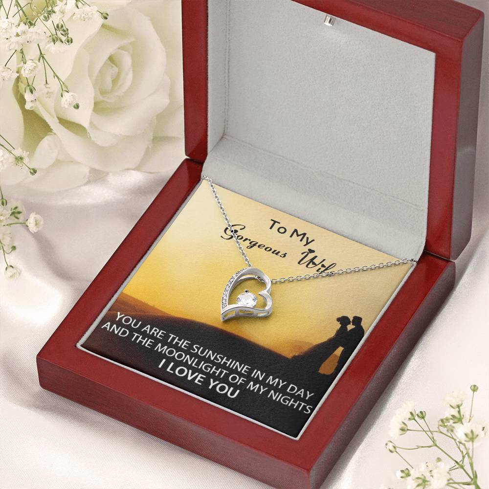 To My Gorgeous Wife - Gift From Husband - 925 Sterling Silver Pendant Forever Love Necklace