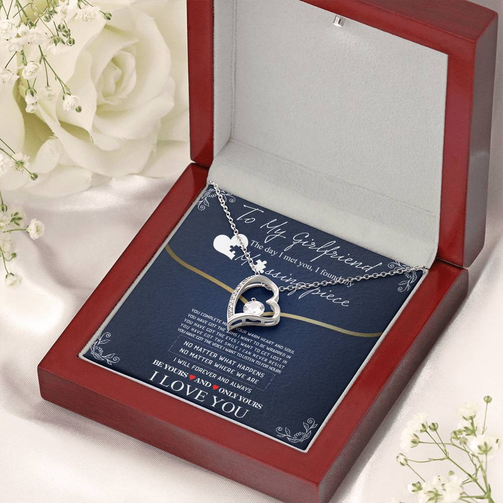 To My Girlfriend - The Day I Met You I Found My Missing Piece... Forever Love Necklace