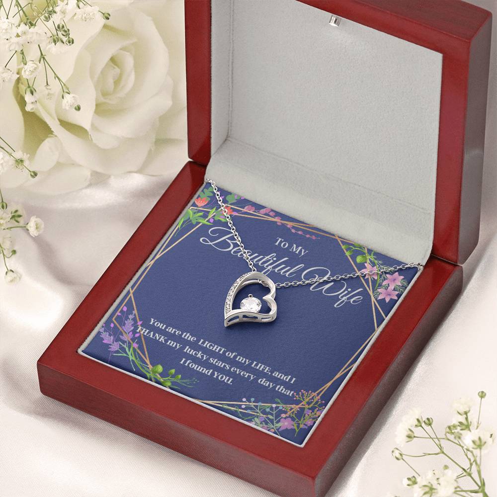 My Beautiful Wife Forever Love Heart Necklace Gift Forever Love Necklace