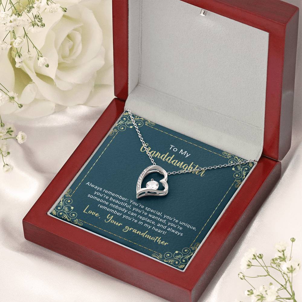 To My Granddaughter Always Remember You're Special Forever Love Necklace