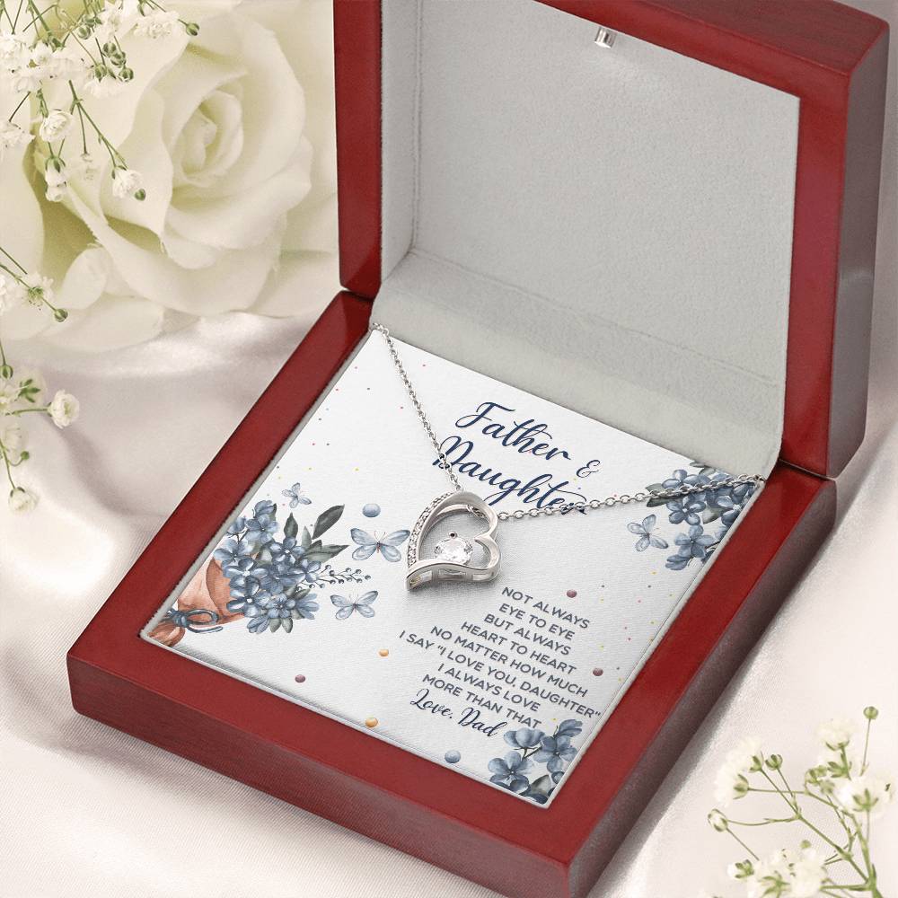 Interlocking Hearts Father And Daughter Gift For Daughter From Dad Daughter Father Necklace Daughter Gift From Dad To My Daughter Daughters Birthday Forever Love Necklace