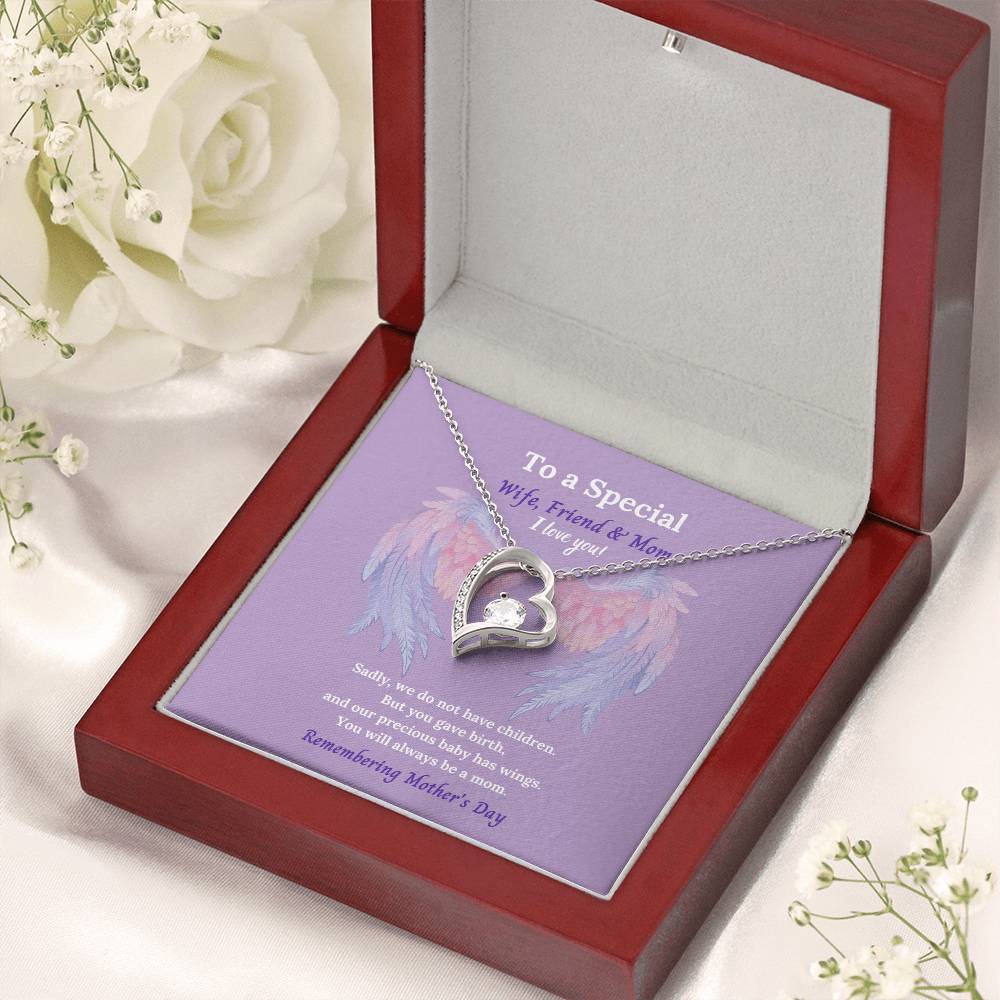 To A Special Wife Friend And Mom To Our Angel Baby Forever Love Necklace