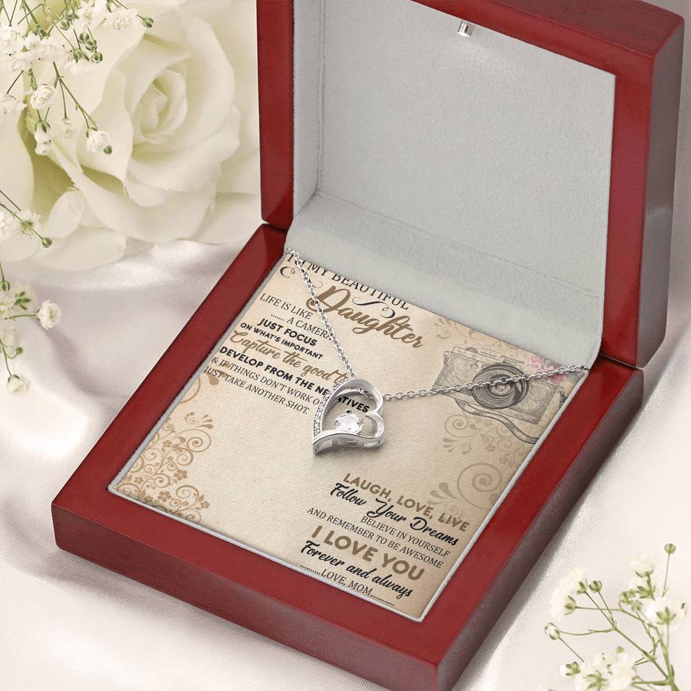 To My Beautiful Daughter Necklace To Daughter From Dad Gift Dad And Daughter Never Forget I Love You Gift From Dad Forever Love Necklace
