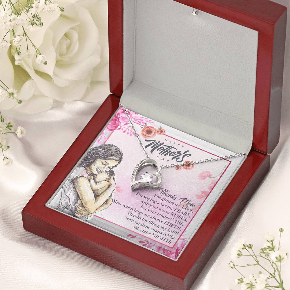 Thanks Mom For Gifting Me Life - Forever Love Necklace Forever Love Necklace