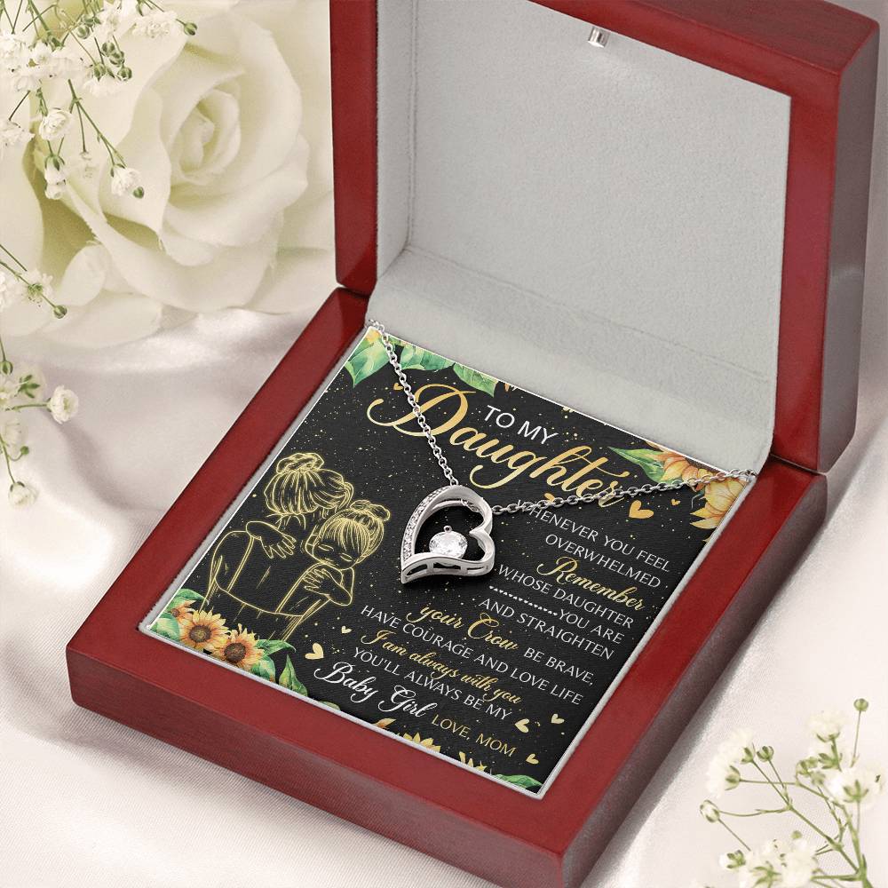 To My Daughter My Baby Girl Infinity Heart Necklace Birthday Message Card Sentimental Gift Mother To Daughter Daughter Jewelry Mother Daughter Forever Love Necklace