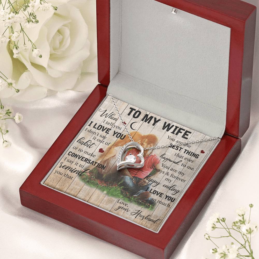 To My Wife Love Necklace Forever Love Necklace