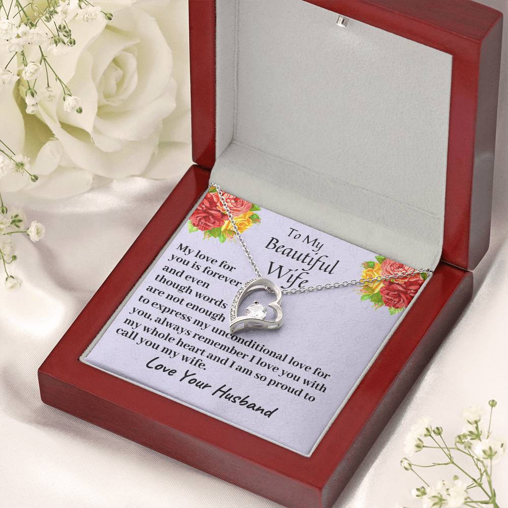 To My Beautiful Wife My Love For You Is Forever Necklace 2 Forever Love Necklace