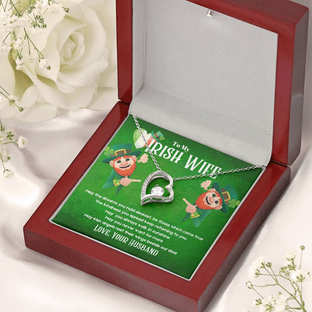 To My Irish Wife - St. Patrick's Day Forever Love Necklace Forever Love Necklace