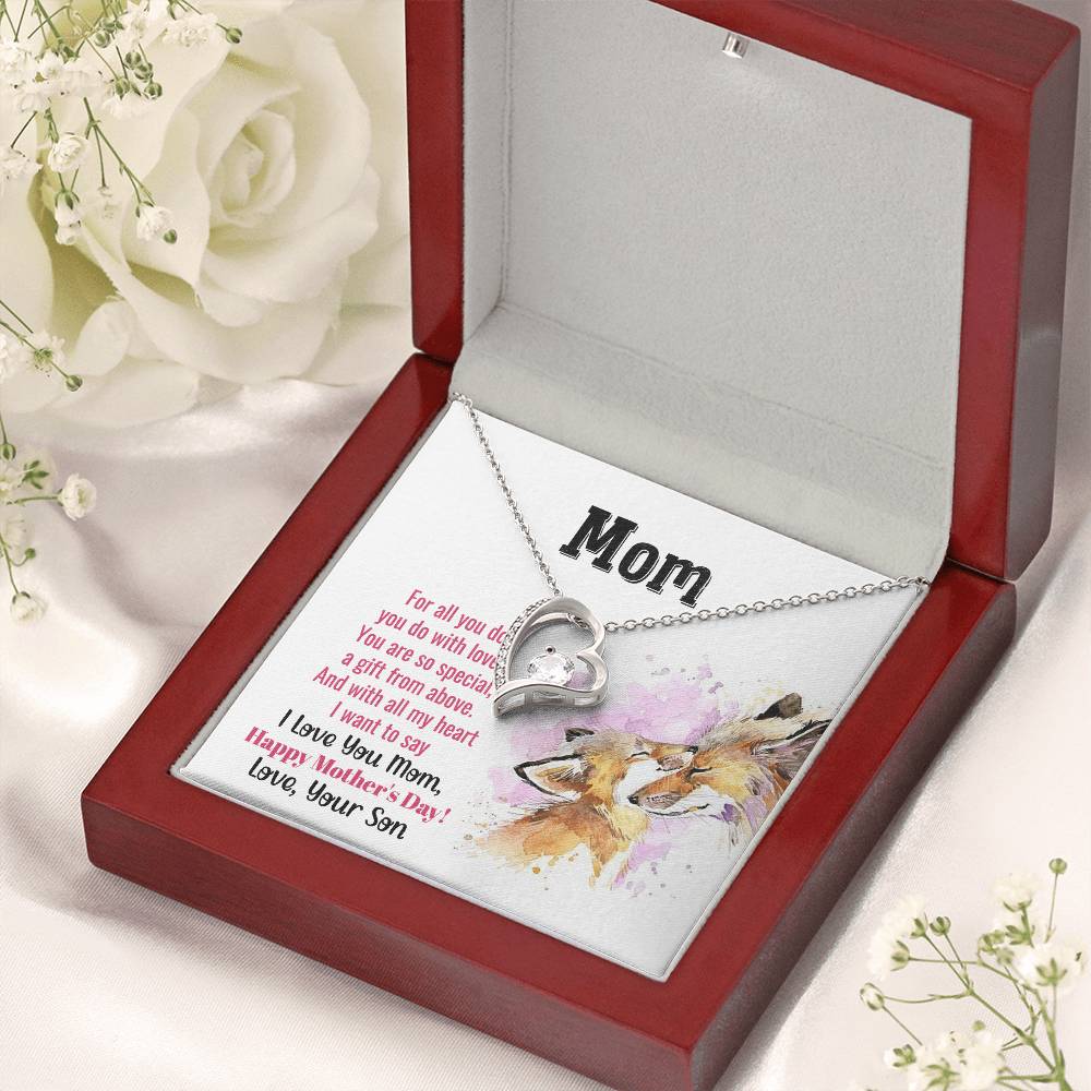 To My Mom Forever Love Necklace Mother Necklace Gift For Mother Xmas Christmas Customize Gift To My Mom 2 Forever Love Necklace