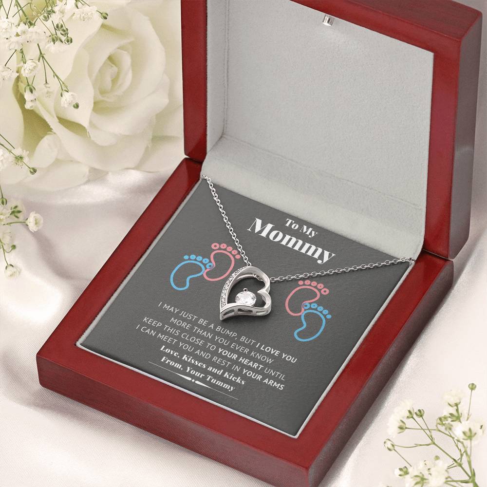 To My Mommy Love Kisses And Kieks From Your Tummy - New Mommy Necklace Forever Love Necklace