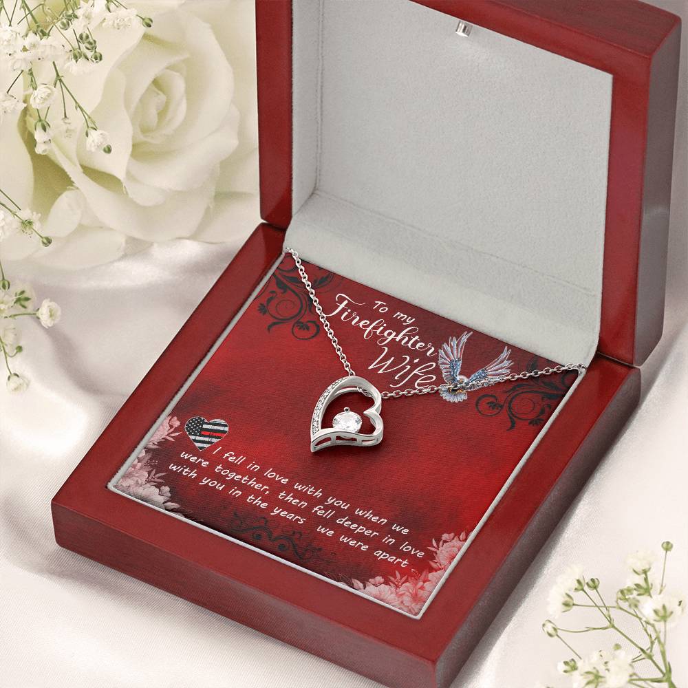 To My Firefighter Wife Necklace Forever Love Necklace