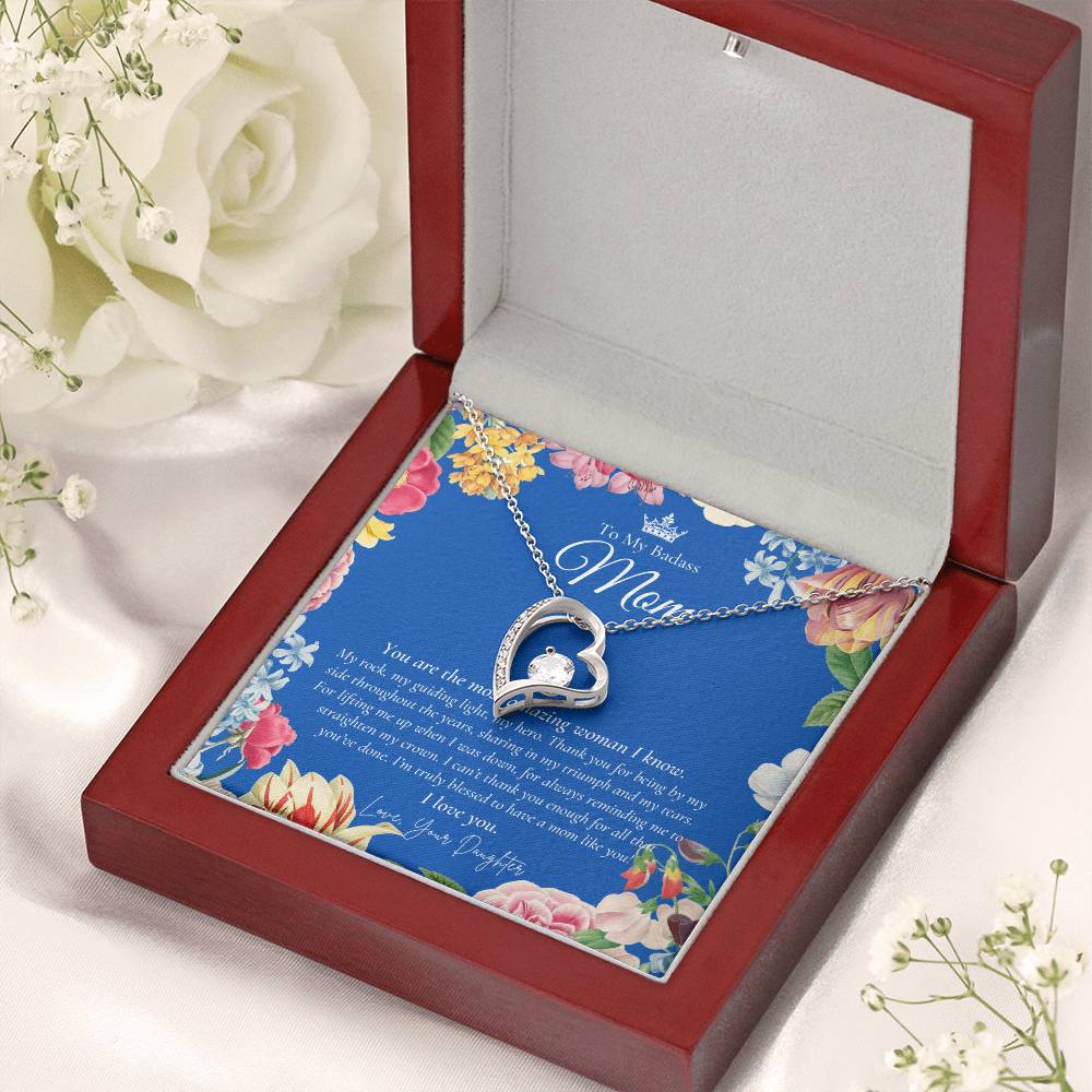 To My Badass Mom Necklace Badass Mom Gift Mother’s Day Gift Birthday Gift Gift From Daughter On Wedding Day 2 1 Forever Love Necklace