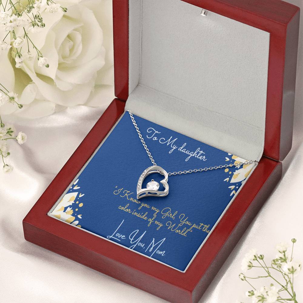 To My Daughter Necklace Gift Daughter Birthday Gift From Mom Christmas Gift Gift For Daughter From Mom Anniversary Forever Love Necklace