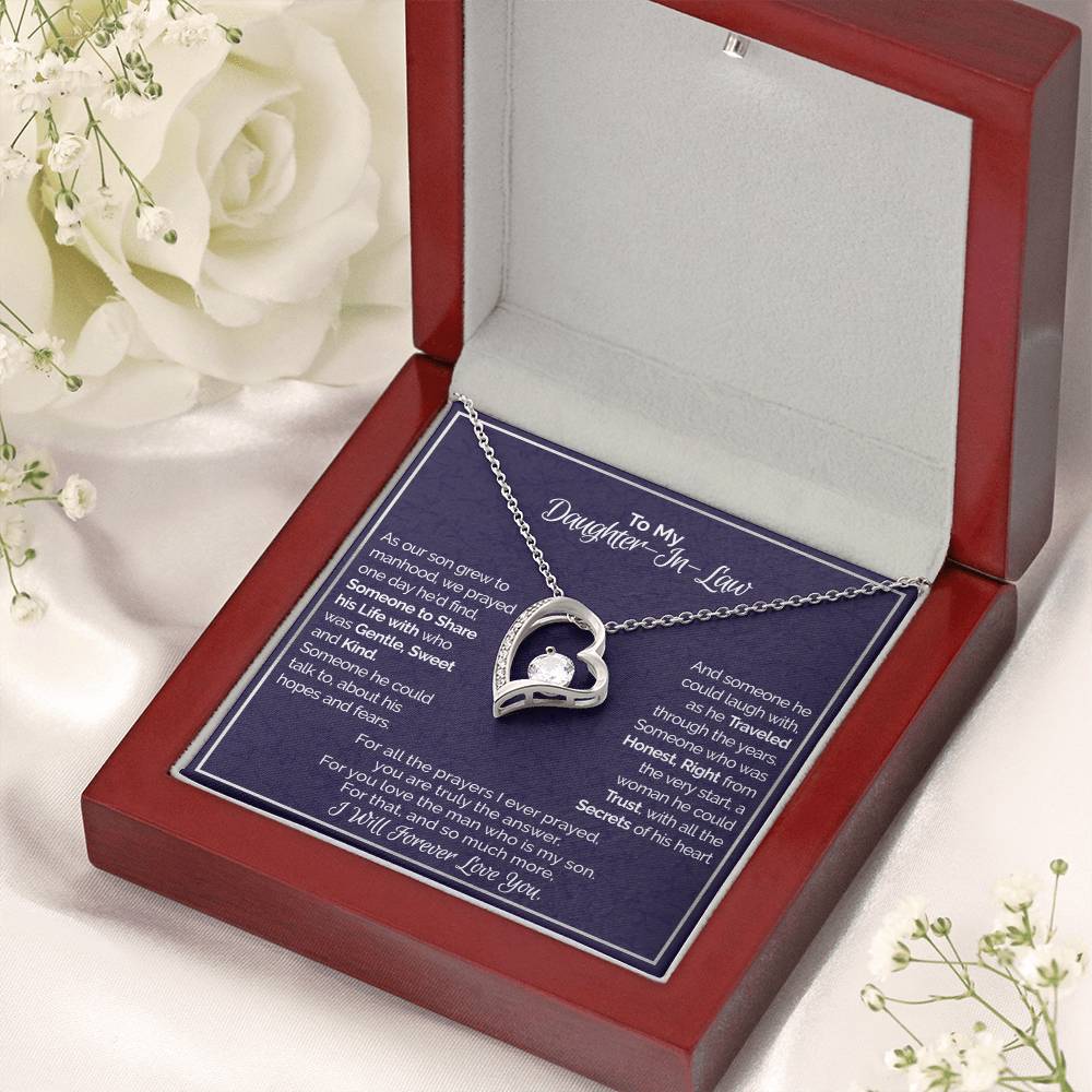 A Gift For Daughter In Law You Are Truly The Answer Forever Love Necklace
