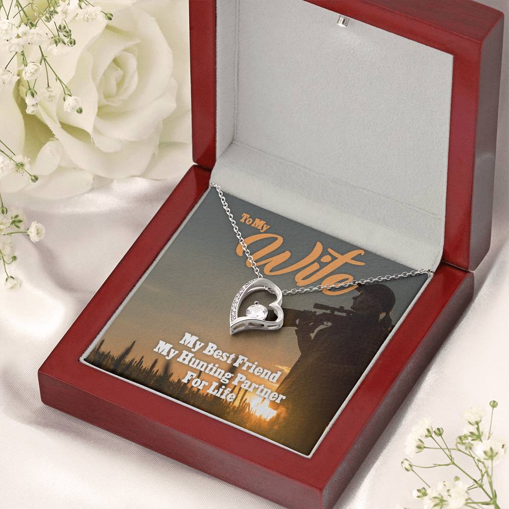 My Wife My Hunting Partner For Life Christmas Or Birthday Gift For The Woman Who Hunts To My Wife Necklace Anniversary Gift For Wife Forever Love Necklace