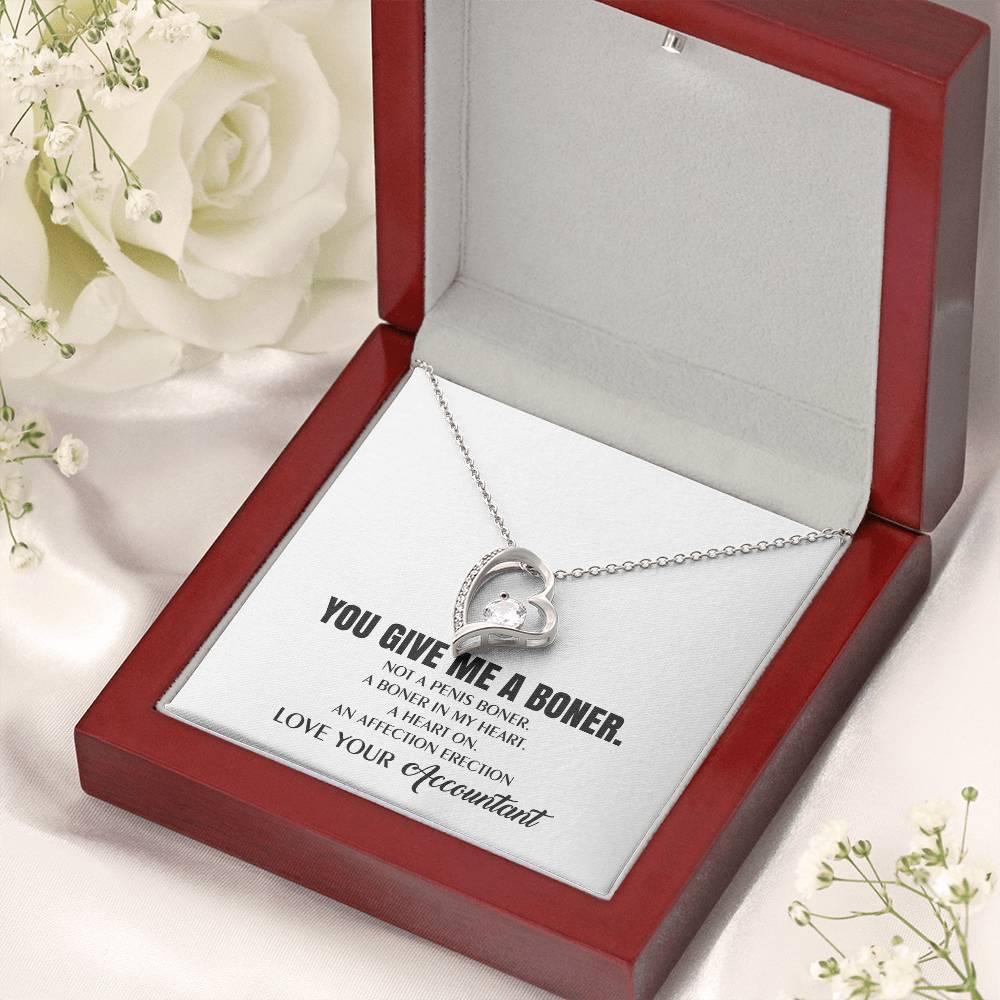You Give Me A Heart Boner An Affection Erection Funny & Sarcastic Love For Her ♥ Mature Best Funny Gag Gifts For Accountant Wife On Special Days Forever Love Necklace