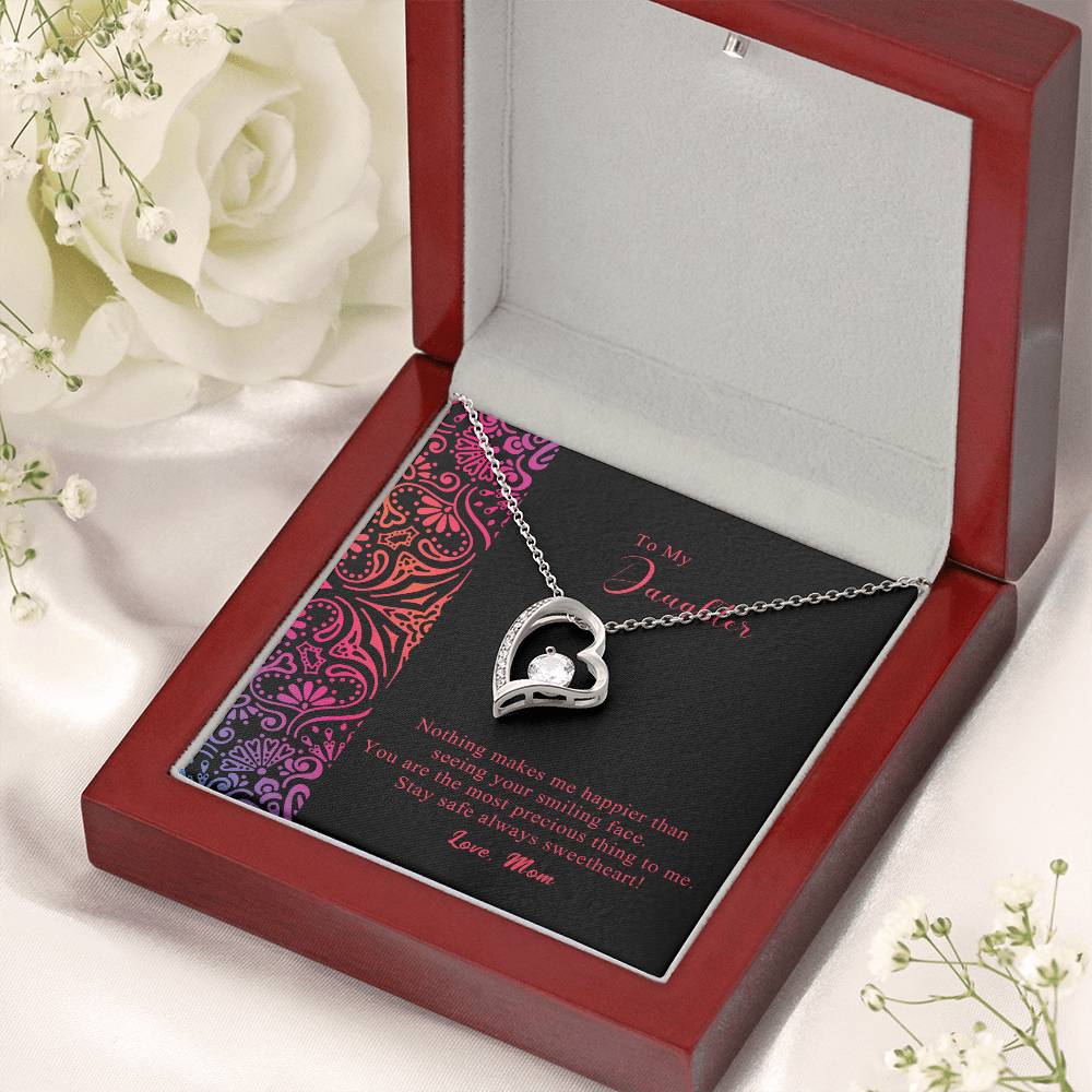 To My Daughter - Forever Love Mother's Day Necklace Gift Set Daughter Gift From Mom Anniversary Lovingly Mom Birthday Forever Love Necklace
