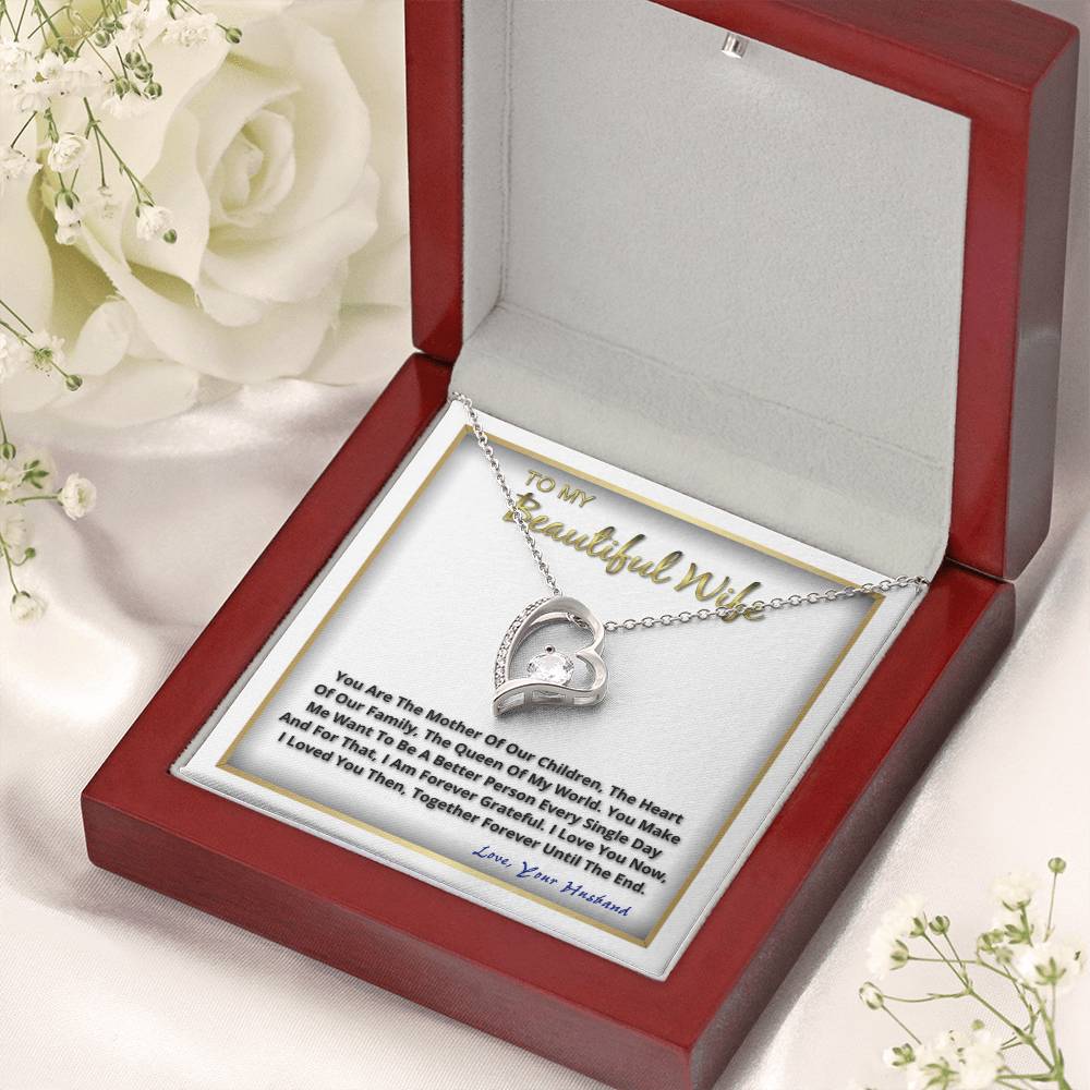 To My Beautiful Wife On Our Anniversary Her Birthday For Mothers Day Forever Love Necklace