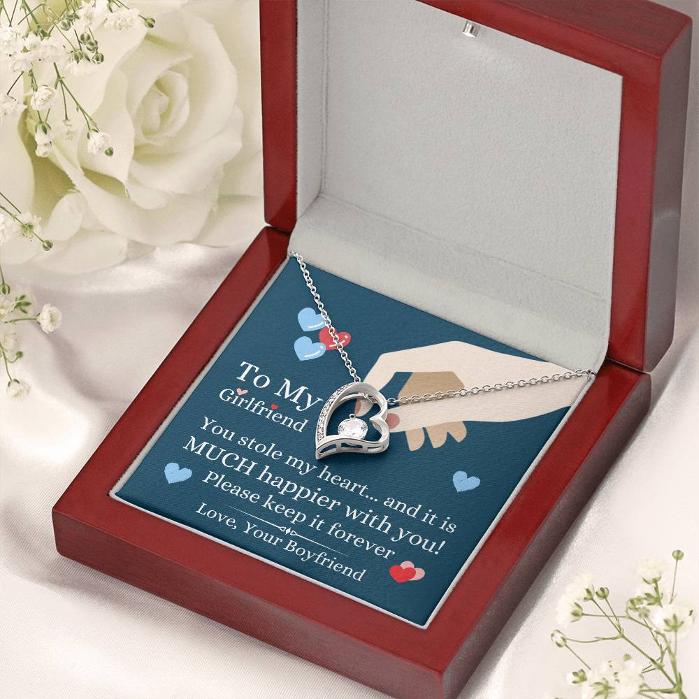To My Girlfriend  You Stole My Heart Necklace 1 Forever Love Necklace