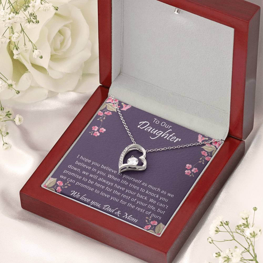 To Our Amazing Daughter Necklace - Happy Mother's Day To Your Daughter Jewelry - Love Mom And Dad Forever Love Necklace