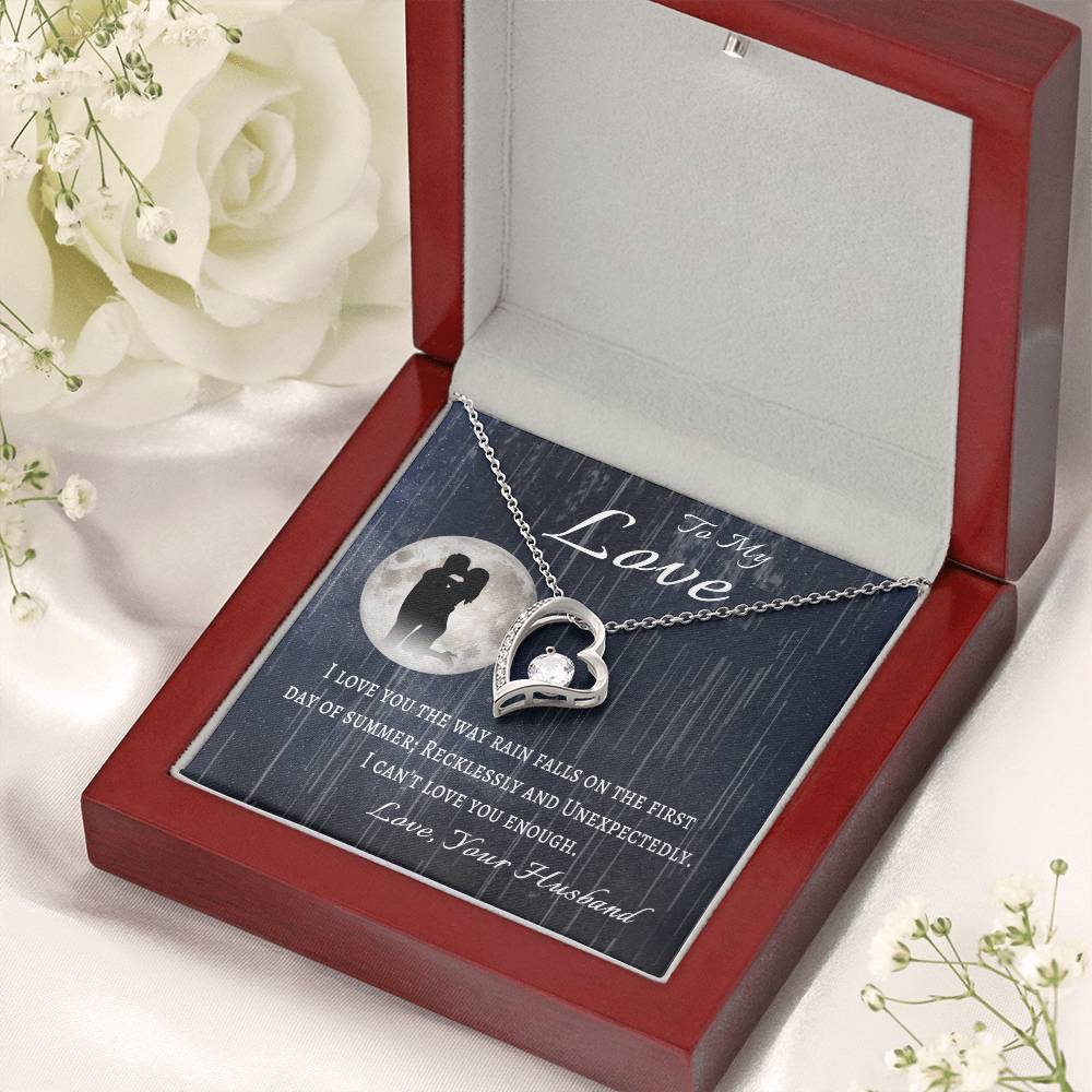 To My Wife Message Card Necklace To My Love From Husband Anniversary Gift Necklace For Wife Birthday Gifts For Wife Forever Love Necklace