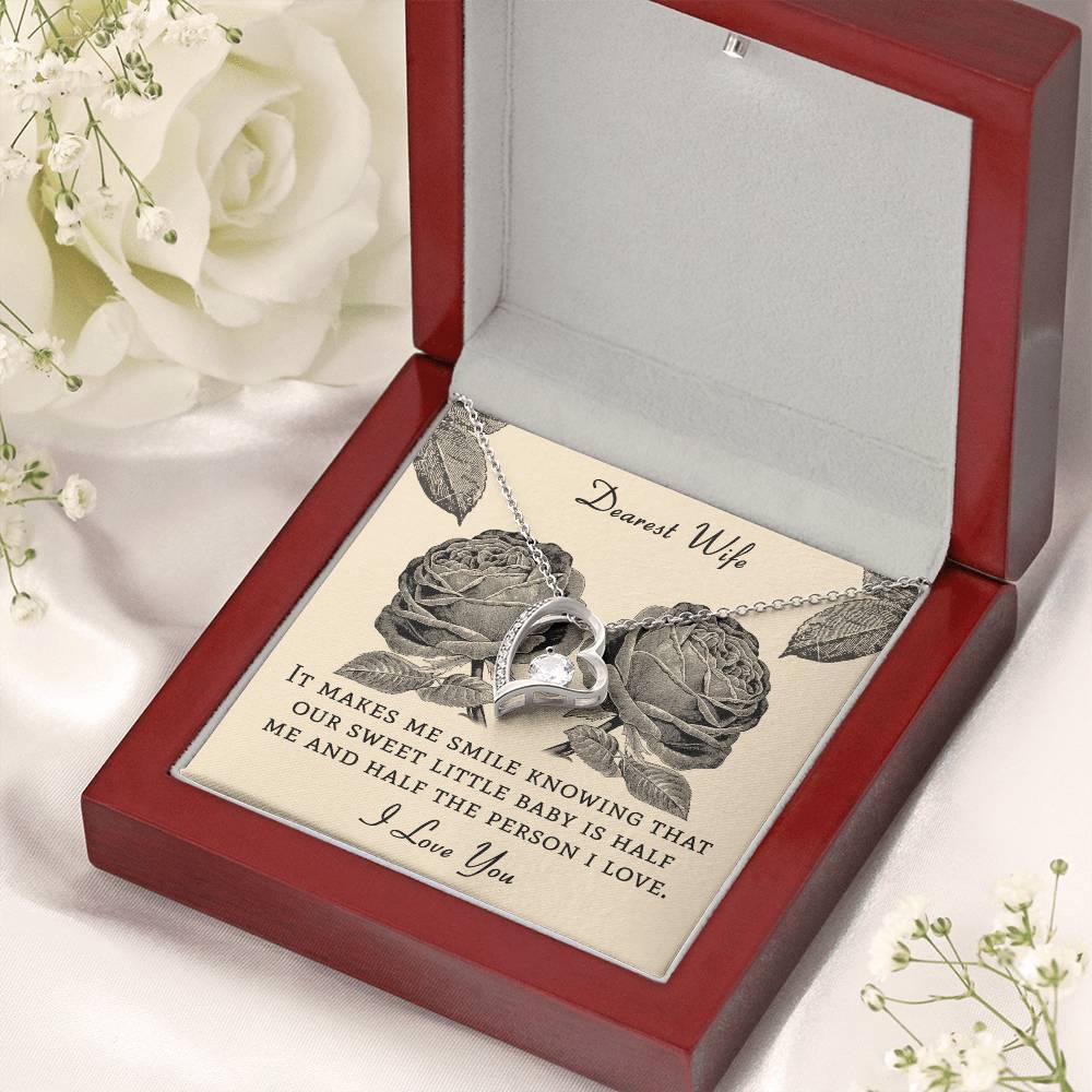 Dear Wife It Makes Me Smile Knowing That Our Sweet Little Baby Forever Love Necklace