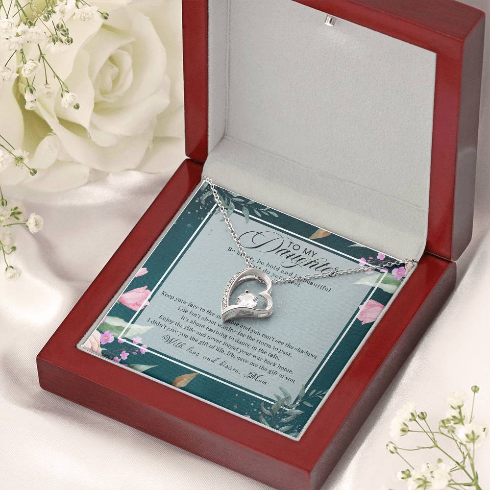 To My Daughter Forever Love Mother's Day Daughter Gift From Mom Anniversary Lovingly Mom Birthday Gift Daughter Graduation Forever Love Necklace