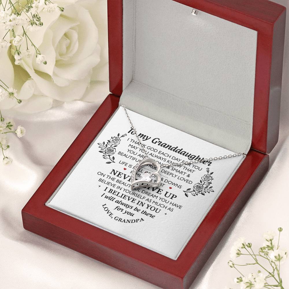 To My Granddaughter - I Will Always Be There For You Grandpa - Granddaughter Necklace Granddaughter Forever Love Necklace