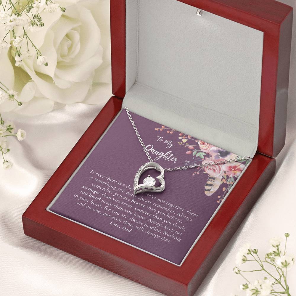 Daughter - Dad - Pruple - Gold Forever Love Necklace
