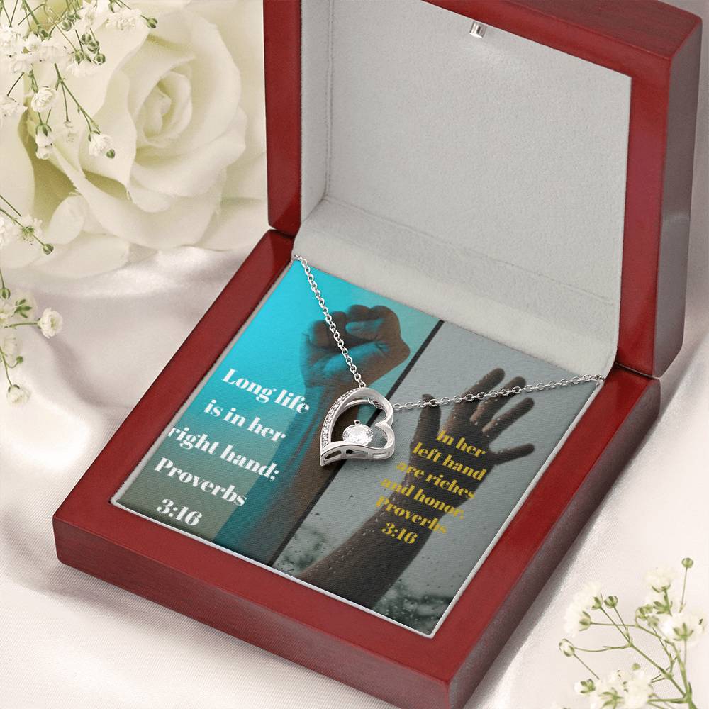 Ike Mens Collage Proverbs Jewelry Forever Love Necklace