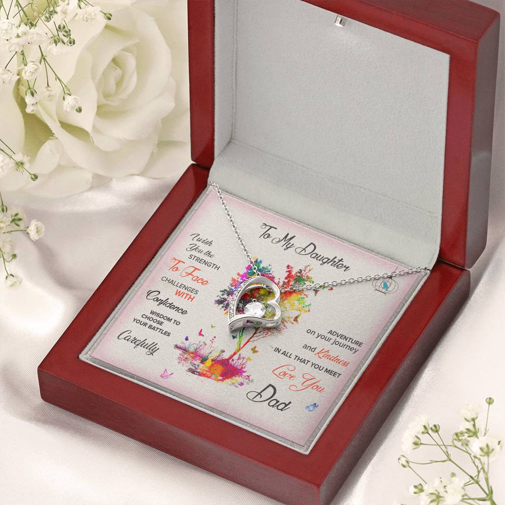 To My Daughter Forever Necklace Birthday Christmas Graduation Engagement From Dad 1 Forever Love Necklace