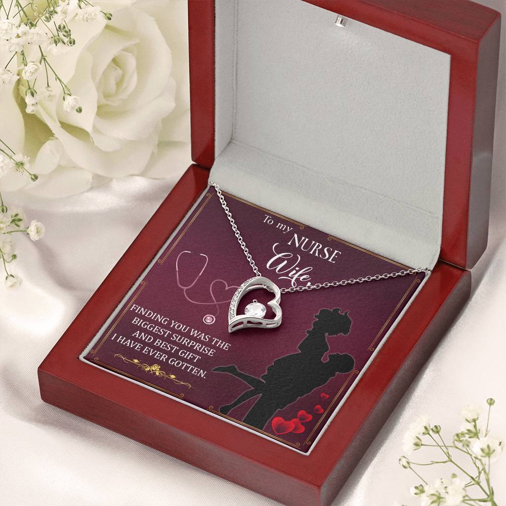 To My Nurse Wife Finding You Was The Biggest Surprise Forever Love Necklace