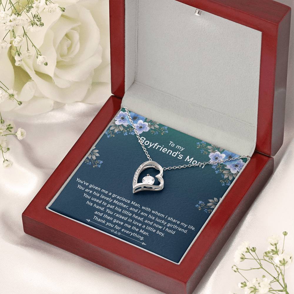 To My Boyfriend's Mom Necklace Mother In Law Jewelry Gift For Christmas Birthday & Mother's Day Forever Love Necklace