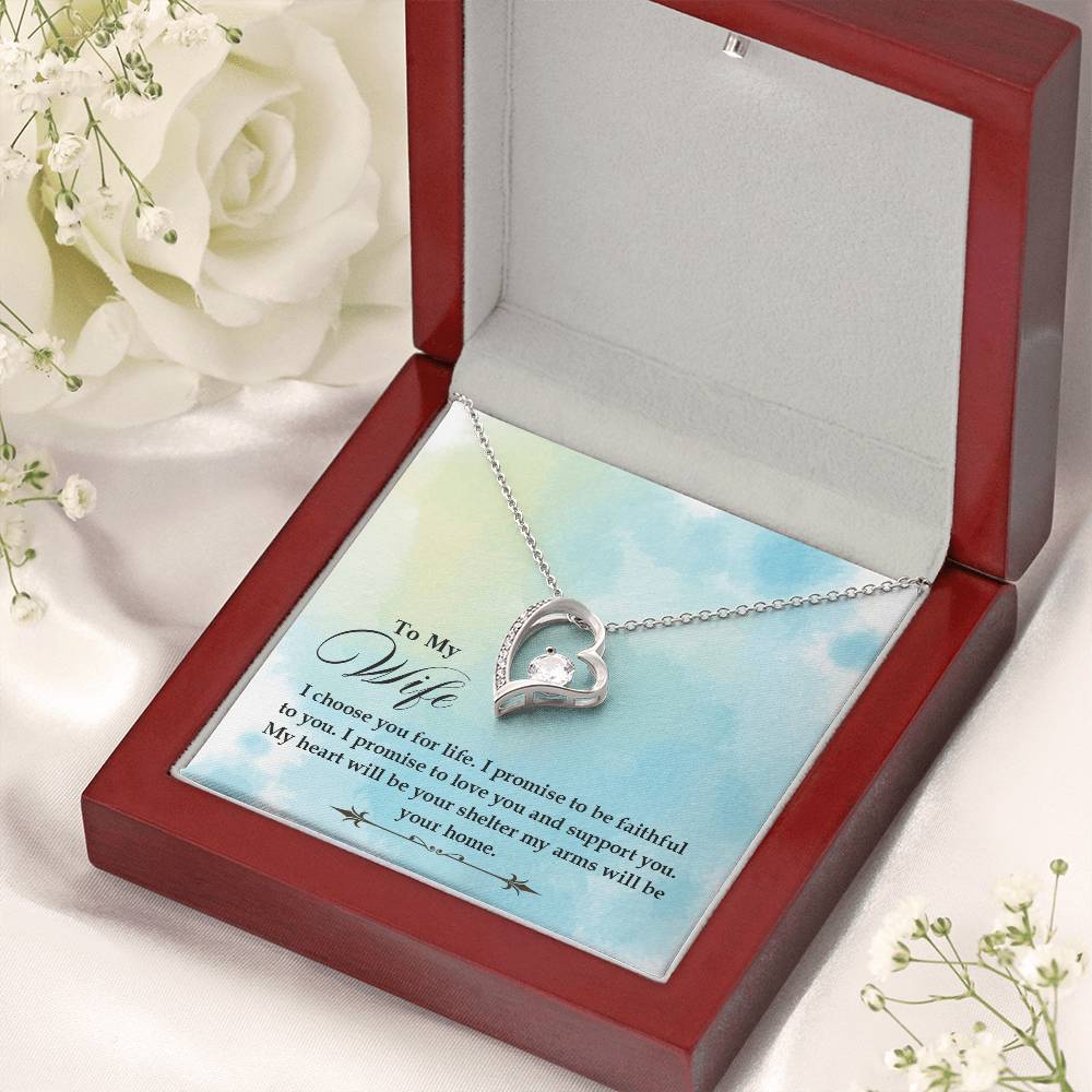 To My Wife - I Choose You For Life - Forever Love Necklace Forever Love Necklace