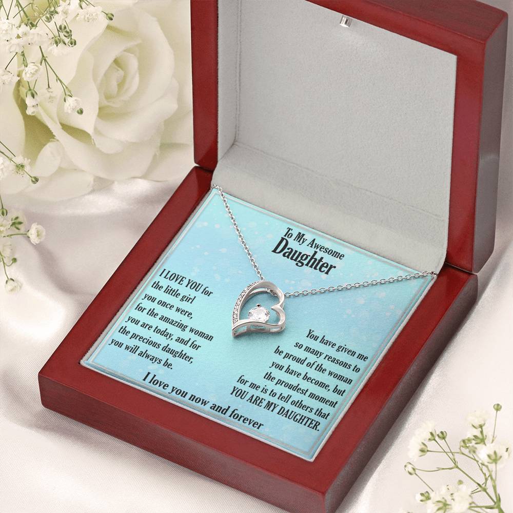 A Gift For Daughter Forever Love Necklace - Precious Daughter Forever Love Necklace